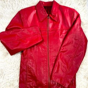 Vintage  Red leather jacket Size Small